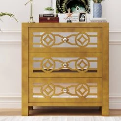26 in. Gold Standard Rectangle Wood Console Table by ATHMILE -ATHMILE Sales Store gold athmile console tables gzx b2w20220593 31 1000