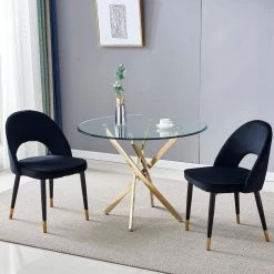 39 in. Gold Glass Top Dining Table by ATHMILE 15 39 in. Gold Glass Top Dining Table by ATHMILE -ATHMILE Sales Store gold athmile kitchen dining tables dddt616g 31 1000