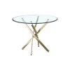 39 in. Gold Glass Top Dining Table by ATHMILE