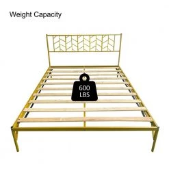 Gold Queen Platform Bed by ATHMILE 9 Gold Queen Platform Bed by ATHMILE -ATHMILE Sales Store gold athmile panel beds ddw42721070 c3 1000