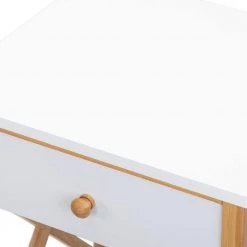 1-Drawer Golden White Nightstand (Set of 2) by ATHMILE -ATHMILE Sales Store golden white athmile nightstands ddw104142808 1f 1000