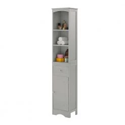 Gray Tall FreeStanding Storage Cabinet with Door and Adjustable Shelf by ATHMILE -ATHMILE Sales Store gray athmile accent cabinets gz b2w20220675 1f 1000