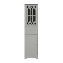 Gray Tall FreeStanding Storage Cabinet with Door and Adjustable Shelf by ATHMILE
