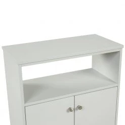 23.6 in. L x 11.8 in. W x 31.7 in. H Gray Square Freestanding Floor Storage Cabinet Adjustable Shelves for Home Kitchen by ATHMILE 18 23.6 in. L x 11.8 in. W x 31.7 in. H Gray Square Freestanding Floor Storage Cabinet Adjustable Shelves for Home Kitchen by ATHMILE -ATHMILE Sales Store gray athmile accent cabinets gz wf283639aae 44 1000