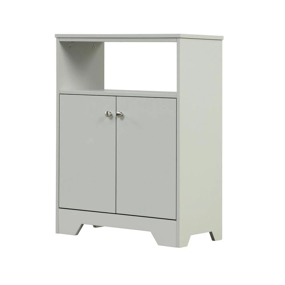 23.6 in. L x 11.8 in. W x 31.7 in. H Gray Square Freestanding Floor Storage Cabinet Adjustable Shelves for Home Kitchen by ATHMILE 2 23.6 in. L x 11.8 in. W x 31.7 in. H Gray Square Freestanding Floor Storage Cabinet Adjustable Shelves for Home Kitchen by ATHMILE - Image 2