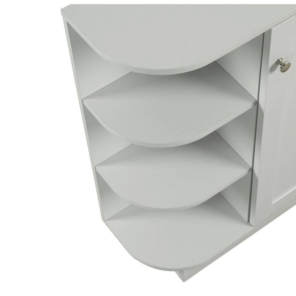 Gray Open Style Shelf Cabinet with Adjustable Plates Ample Storage Space by ATHMILE 7 Gray Open Style Shelf Cabinet with Adjustable Plates Ample Storage Space by ATHMILE - Image 7