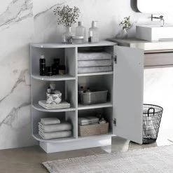 Gray Open Style Shelf Cabinet with Adjustable Plates Ample Storage Space by ATHMILE 20 Gray Open Style Shelf Cabinet with Adjustable Plates Ample Storage Space by ATHMILE -ATHMILE Sales Store gray athmile accent cabinets gz wf283640aae 76 1000