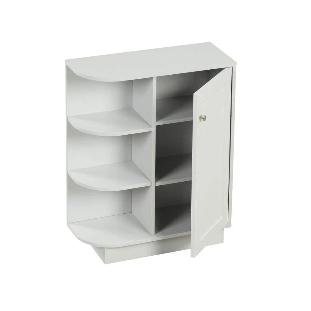 Gray Open Style Shelf Cabinet with Adjustable Plates Ample Storage Space by ATHMILE 2 Gray Open Style Shelf Cabinet with Adjustable Plates Ample Storage Space by ATHMILE - Image 2