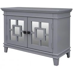 Gray Accent Storage Cabinet Wooden Cabinet with Mirror Door by ATHMILE -ATHMILE Sales Store gray athmile accent cabinets gzwf284088aae 4f 1000