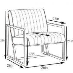 Gray Modern Design High Quality PU with Steel Frame Armchair (Set of 1) by ATHMILE -ATHMILE Sales Store gray athmile accent chairs gz w24002856 c3 1000