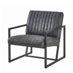Gray Modern Design High Quality PU with Steel Frame Armchair (Set of 1) by ATHMILE -ATHMILE Sales Store gray athmile accent chairs gz w24002856 fa 1000