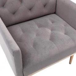 31.1 in. Gray Velvet Accent Chair Leisure Sofa Seating with Rose Golden Feet by ATHMILE 12 31.1 in. Gray Velvet Accent Chair Leisure Sofa Seating with Rose Golden Feet by ATHMILE -ATHMILE Sales Store gray athmile accent chairs gz w39531522 4f 1000