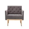 31.1 in. Gray Velvet Accent Chair Leisure Sofa Seating with Rose Golden Feet by ATHMILE