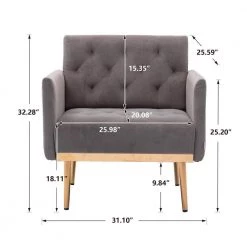 31.1 in. Gray Velvet Accent Chair Leisure Sofa Seating with Rose Golden Feet by ATHMILE 11 31.1 in. Gray Velvet Accent Chair Leisure Sofa Seating with Rose Golden Feet by ATHMILE -ATHMILE Sales Store gray athmile accent chairs gz w39531522 c3 1000