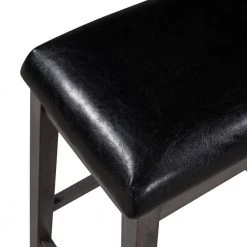 24.3 in. Gray Backless-Counter Height Wood Upholstered Stools Black Cushion (Set of 4) by ATHMILE -ATHMILE Sales Store gray athmile bar stools gz b2mox000004 1f 1000