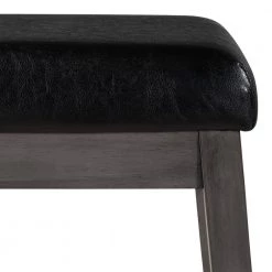 24.3 in. Gray Backless-Counter Height Wood Upholstered Stools Black Cushion (Set of 4) by ATHMILE -ATHMILE Sales Store gray athmile bar stools gz b2mox000004 4f 1000