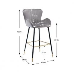 40.94 in. Gray Low Back Metal Frame Bar Stools with Footrest (Set of 2) by ATHMILE 12 40.94 in. Gray Low Back Metal Frame Bar Stools with Footrest (Set of 2) by ATHMILE -ATHMILE Sales Store gray athmile bar stools gz b2w20221703 4f 1000