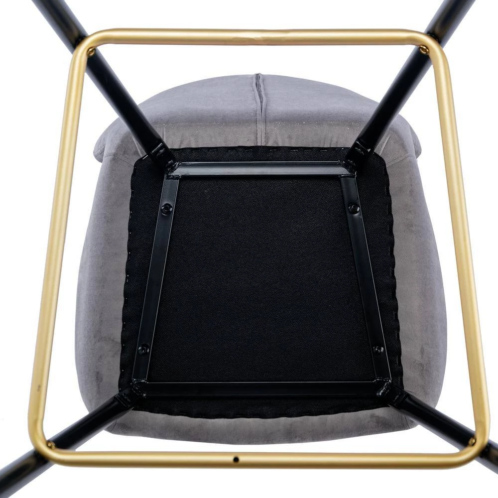 40.94 in. Gray Low Back Metal Frame Bar Stools with Footrest (Set of 2) by ATHMILE 8 40.94 in. Gray Low Back Metal Frame Bar Stools with Footrest (Set of 2) by ATHMILE - Image 8