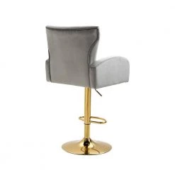 41 in. Gray Low Back Metal Frame Adjustable Bar Stool with Velvet Seat (Set of 1) by ATHMILE 16 41 in. Gray Low Back Metal Frame Adjustable Bar Stool with Velvet Seat (Set of 1) by ATHMILE -ATHMILE Sales Store gray athmile bar stools gz b2w20222358 76 1000