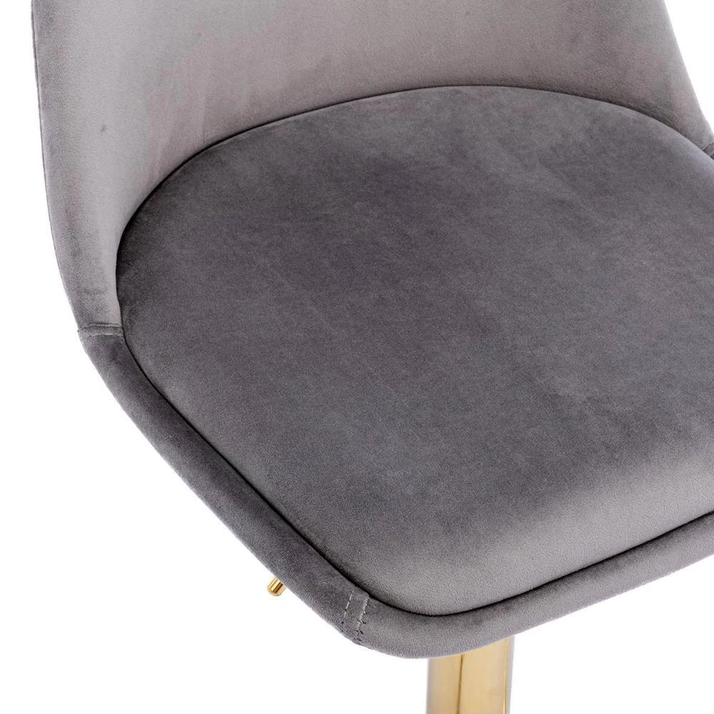 40.94 in. Low Back Gray Metal Frame Adjustable Cushioned Bar Stool with Toweling fabric Seat (Set of 1) by ATHMILE 6 40.94 in. Low Back Gray Metal Frame Adjustable Cushioned Bar Stool with Toweling fabric Seat (Set of 1) by ATHMILE - Image 6