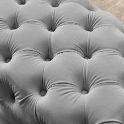 Gray Upholstered Velvet Button-Tufted Ottoman Bench 51.18 in. L x 19.68 in. D x 18.89 in. H by ATHMILE -ATHMILE Sales Store gray athmile bedroom benches gz b2w20220811 1f 1000