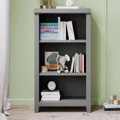 44 in. Gray Wood 3-Tier Open Shelf Standard Bookcase by ATHMILE -ATHMILE Sales Store gray athmile bookcases bookshelves gz b2w20220747 31 1000