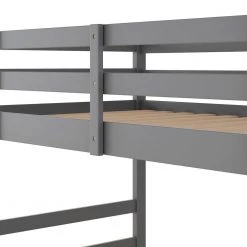 Gray Twin Over Twin Bunk Bed with Ladder by ATHMILE -ATHMILE Sales Store gray athmile bunk beds gz b2w20221553 44 1000