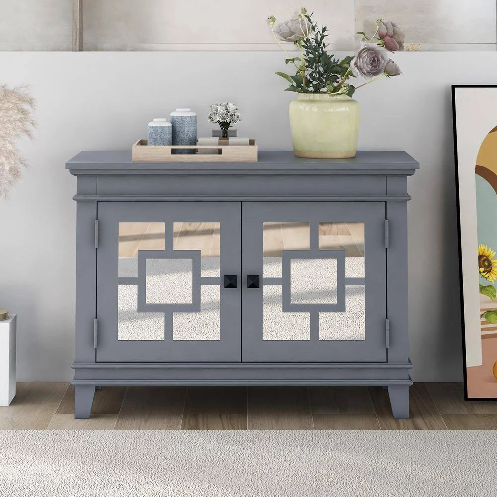 33 in. Gray Standard Rectangle Wood Console Table by ATHMILE 7 33 in. Gray Standard Rectangle Wood Console Table by ATHMILE - Image 7