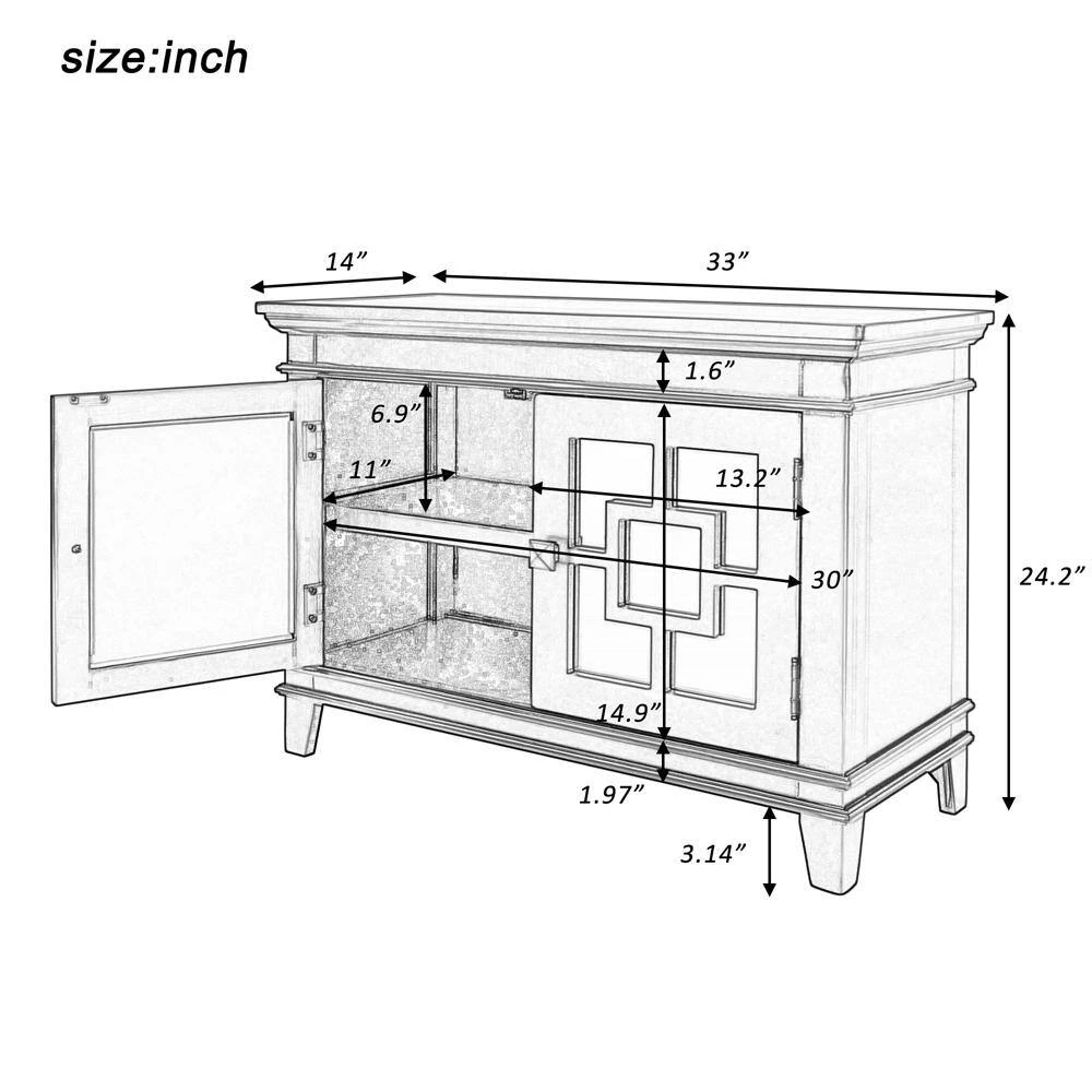33 in. Gray Standard Rectangle Wood Console Table by ATHMILE 6 33 in. Gray Standard Rectangle Wood Console Table by ATHMILE - Image 6