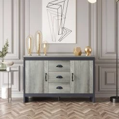 44.48 in. Gray Standard Rectangle Wood console table by ATHMILE -ATHMILE Sales Store gray athmile console tables dsw331s00104 c3 1000