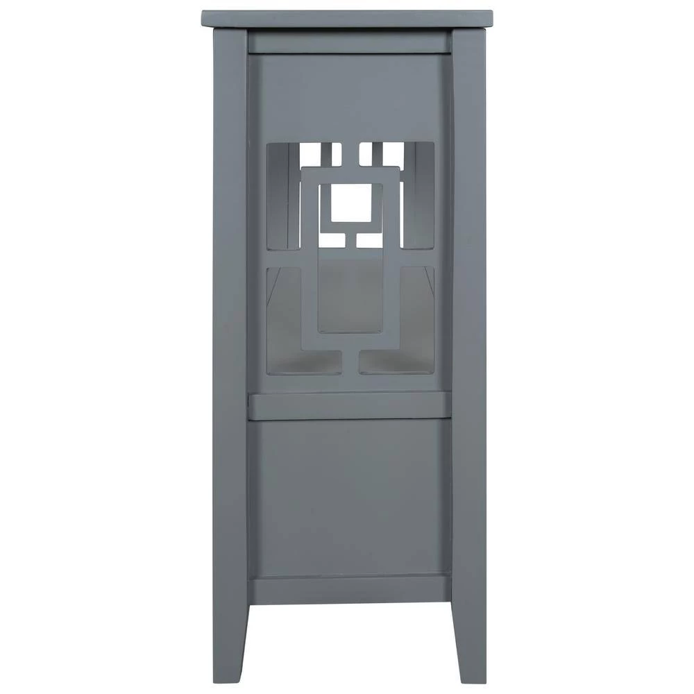 Gray 36 in. Modern Rectangle Wood Console Table Sofa Table for Living Room with 4-Drawers and 1-Shelf by ATHMILE 2 Gray 36 in. Modern Rectangle Wood Console Table Sofa Table for Living Room with 4-Drawers and 1-Shelf by ATHMILE - Image 2