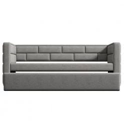 Twin Daybed with Trundle Upholstered Daybed with Padded Back by ATHMILE