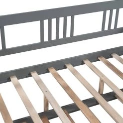 Gray Full Size Daybed Wood Bed with Twin Size Trundle by ATHMILE 12 Gray Full Size Daybed Wood Bed with Twin Size Trundle by ATHMILE -ATHMILE Sales Store gray athmile daybeds zg lp000048aae 66 1000