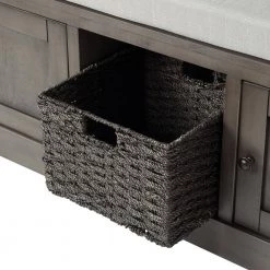 Gray Storage Bench 18.3 in. H x 45.7 in. W x 15.7 in. D by ATHMILE -ATHMILE Sales Store gray athmile dining benches gz b2w20221102 4f 1000