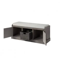 Gray Storage Bench 18.3 in. H x 45.7 in. W x 15.7 in. D by ATHMILE -ATHMILE Sales Store gray athmile dining benches gz b2w20221102 fa 1000
