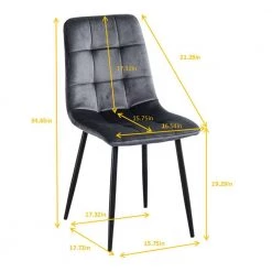Grey Velvet Dining Chairs (Set of 2) by ATHMILE -ATHMILE Sales Store gray athmile dining chairs ddw21037657 44 1000