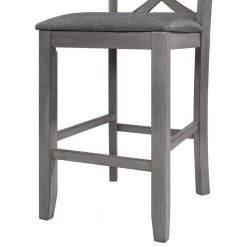 40 in.H Cross Back Counter Height Kitchen Dining Chairs with Gray Padded (Set of 2) by ATHMILE -ATHMILE Sales Store gray athmile dining chairs gz b2w20220106 44 1000