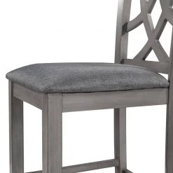 40 in.H Cross Back Counter Height Kitchen Dining Chairs with Gray Padded (Set of 2) by ATHMILE -ATHMILE Sales Store gray athmile dining chairs gz b2w20220106 76 1000