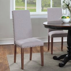 Gray Linen Upholstered Dining Chairs (Set of 2) by ATHMILE 14 Gray Linen Upholstered Dining Chairs (Set of 2) by ATHMILE -ATHMILE Sales Store gray athmile dining chairs gz b2w20221270 fa 1000