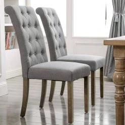 Gray Aristocratic Style Dining Chair Noble and Elegant Solid Wood Tufted Dining Chair Dining Room Set (Set of 2) by ATHMILE 12 Gray Aristocratic Style Dining Chair Noble and Elegant Solid Wood Tufted Dining Chair Dining Room Set (Set of 2) by ATHMILE -ATHMILE Sales Store gray athmile dining chairs gz wf034953eaa 44 1000