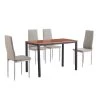 5-Piece Gray wood Top Table Set (Seats-4) by ATHMILE
