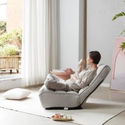 Gray Fabric Single Sofa Reclining Chair Japanese Chair Lazy Sofa Tatami Balcony Reclining Chair Leisure Sofa by ATHMILE 13 Gray Fabric Single Sofa Reclining Chair Japanese Chair Lazy Sofa Tatami Balcony Reclining Chair Leisure Sofa by ATHMILE -ATHMILE Sales Store gray athmile gaming chairs gz w24417861 44 1000