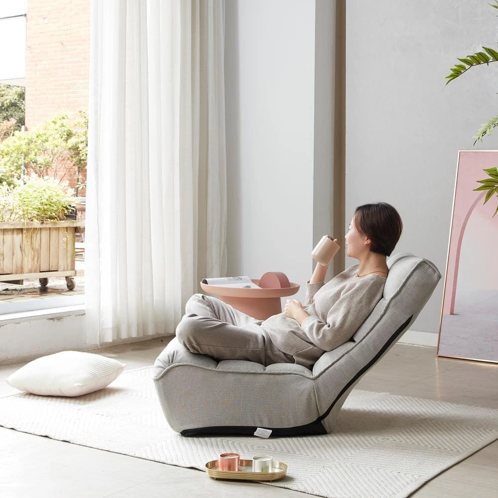 Gray Fabric Single Sofa Reclining Chair Japanese Chair Lazy Sofa Tatami Balcony Reclining Chair Leisure Sofa by ATHMILE 6 Gray Fabric Single Sofa Reclining Chair Japanese Chair Lazy Sofa Tatami Balcony Reclining Chair Leisure Sofa by ATHMILE - Image 6
