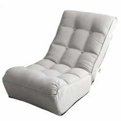 Gray Fabric Single Sofa Reclining Chair Japanese Chair Lazy Sofa Tatami Balcony Reclining Chair Leisure Sofa by ATHMILE 11 Gray Fabric Single Sofa Reclining Chair Japanese Chair Lazy Sofa Tatami Balcony Reclining Chair Leisure Sofa by ATHMILE -ATHMILE Sales Store gray athmile gaming chairs gz w24417861 4f 1000