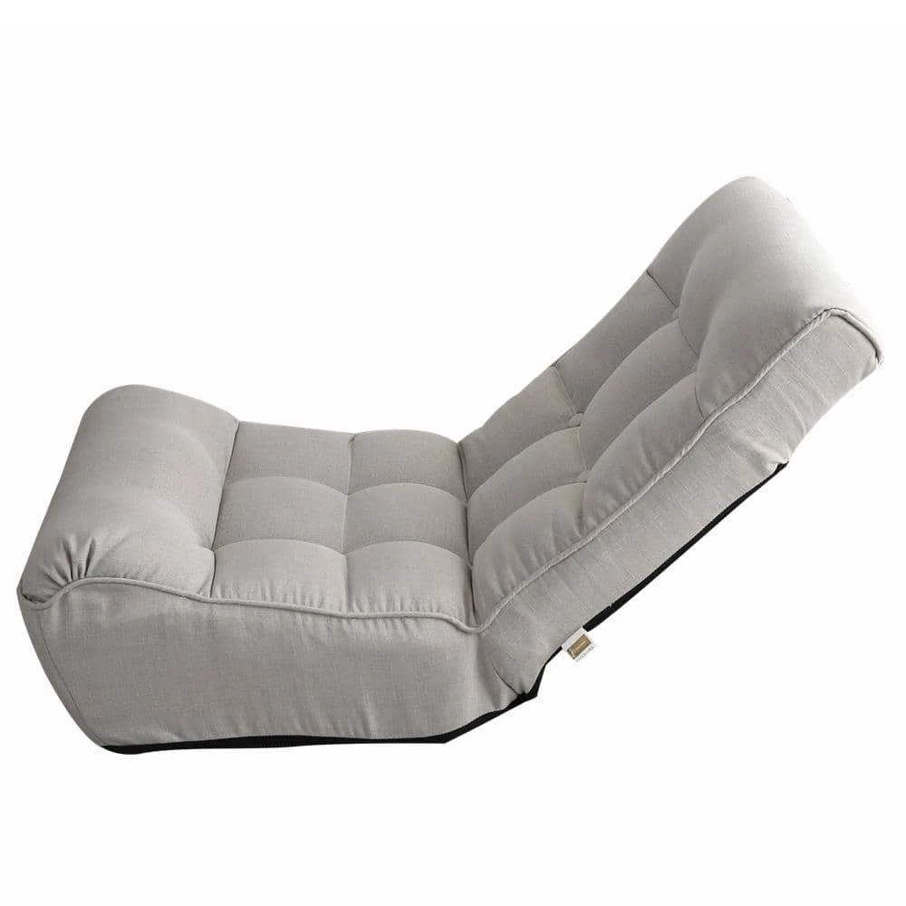 Gray Fabric Single Sofa Reclining Chair Japanese Chair Lazy Sofa Tatami Balcony Reclining Chair Leisure Sofa by ATHMILE 2 Gray Fabric Single Sofa Reclining Chair Japanese Chair Lazy Sofa Tatami Balcony Reclining Chair Leisure Sofa by ATHMILE - Image 2
