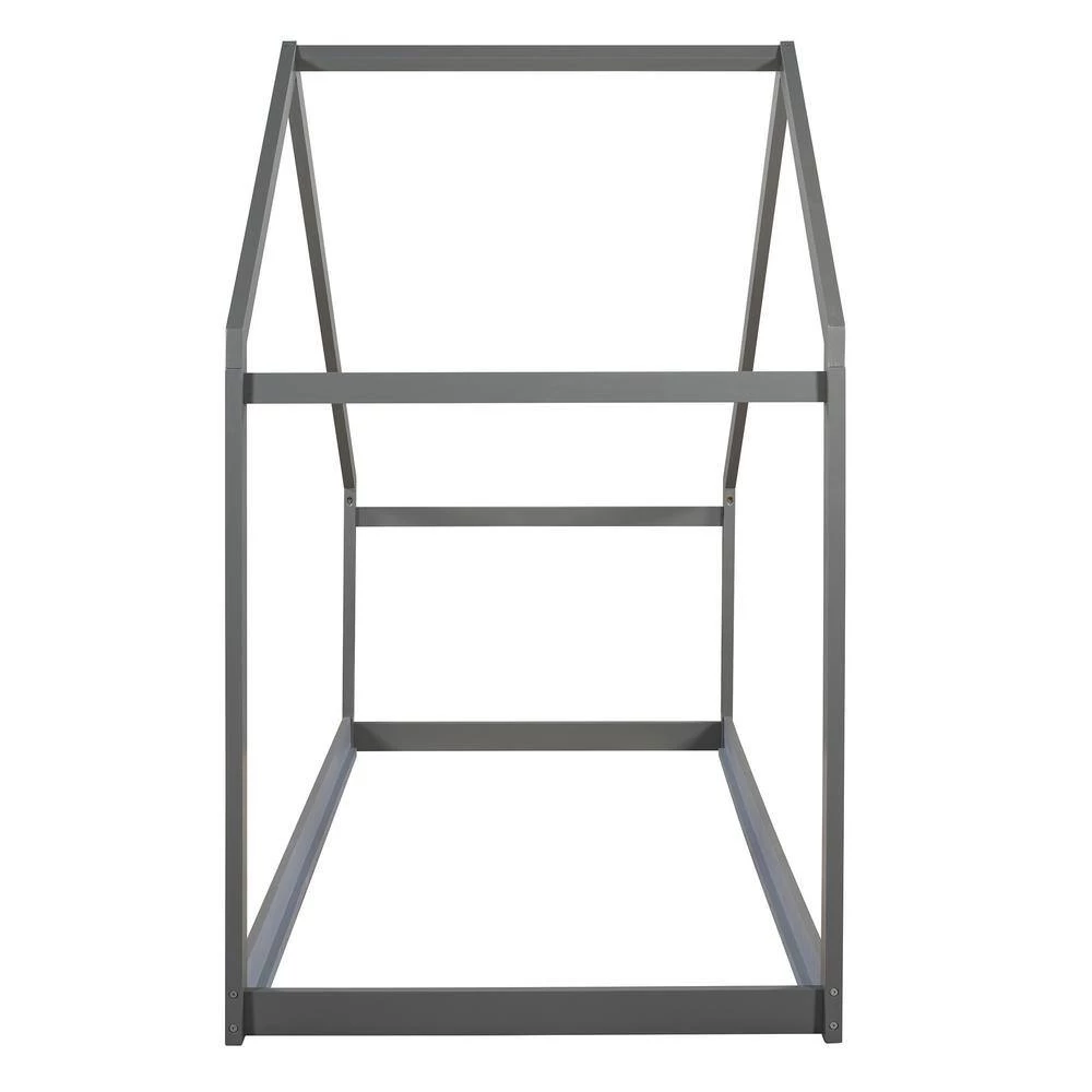 Gray Twin Size Wooden House Bed by ATHMILE 2 Gray Twin Size Wooden House Bed by ATHMILE - Image 2