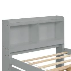 Gray Bookcase Twin Bed with Trundle by ATHMILE 8 Gray Bookcase Twin Bed with Trundle by ATHMILE -ATHMILE Sales Store gray athmile kids beds gz b2w20220949 4f 1000