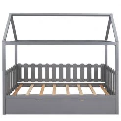 Gray Twin Size House Bed with Trundle by ATHMILE 16 Gray Twin Size House Bed with Trundle by ATHMILE -ATHMILE Sales Store gray athmile kids beds gz b2w20221579 76 1000