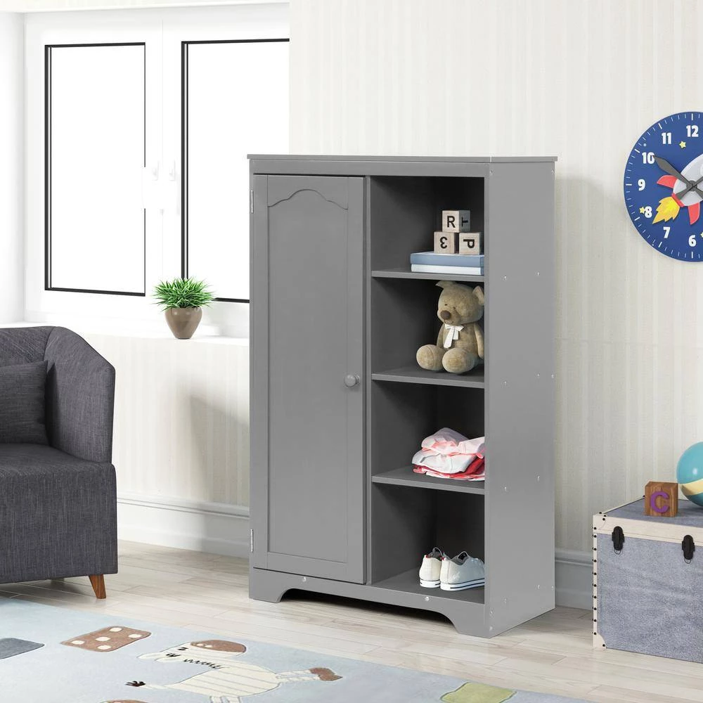 Gray Armoire 31.3 in. x 15.98 in. x 51.02 in. by ATHMILE 4 Gray Armoire 31.3 in. x 15.98 in. x 51.02 in. by ATHMILE - Image 4