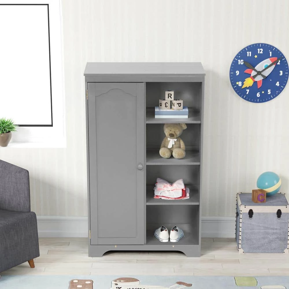 Gray Armoire 31.3 in. x 15.98 in. x 51.02 in. by ATHMILE 3 Gray Armoire 31.3 in. x 15.98 in. x 51.02 in. by ATHMILE - Image 3
